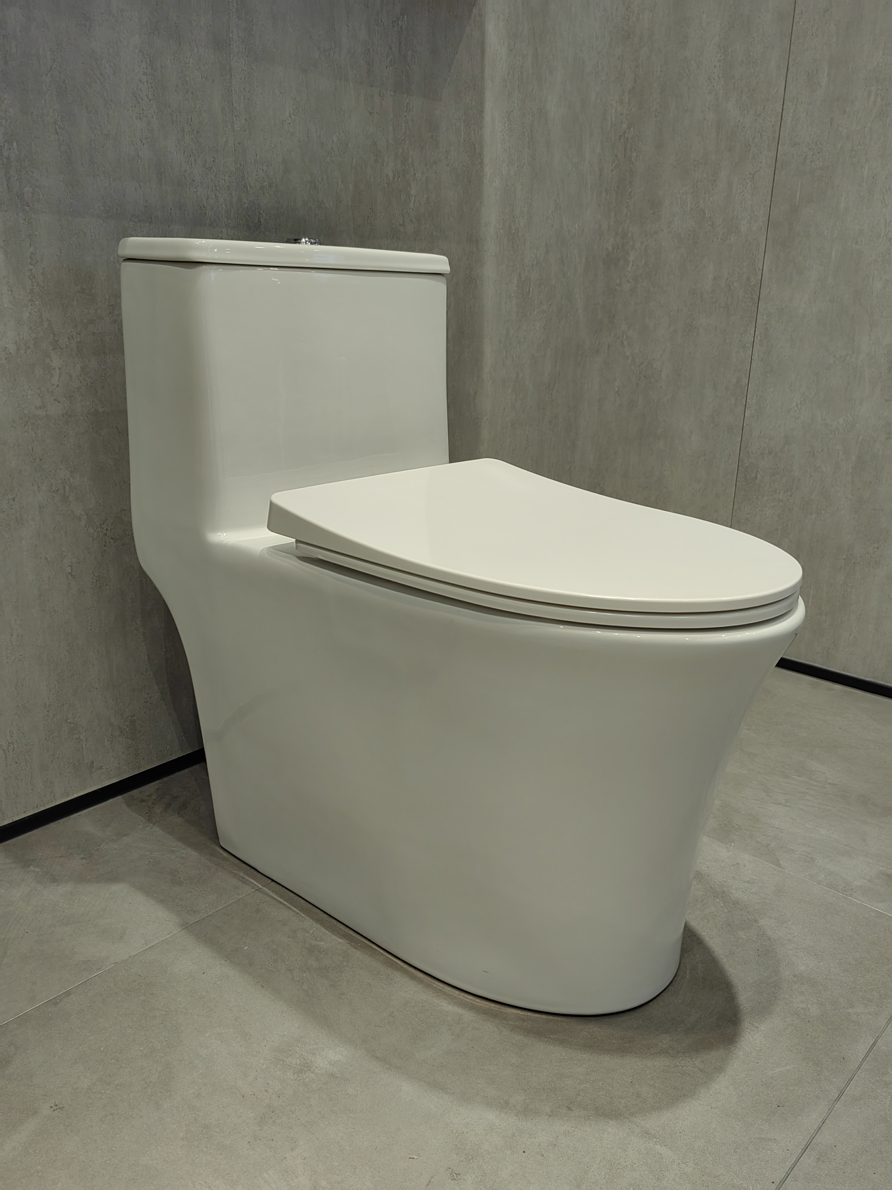 Bolina W2111 One-piece Toilet, Comfortable Seat Height And Dual Flush Standard White Toilet